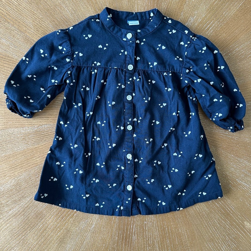 Old Navy Navy Blue Tunic Dress with Heart Pattern